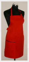 Fartuszek reklamowy czerwony wiązany u góry z zapięciem FDG-1501